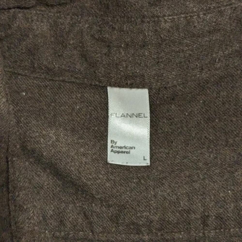 American Apparel Flannel Brown Button-up Shirt - Picture 3 of 3